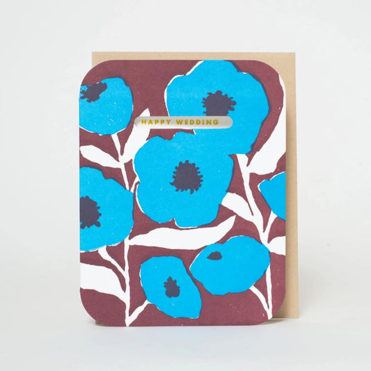 Blue Poppy Wedding card