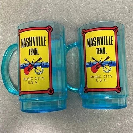 Vintage Nashville Blue Plastic Mug