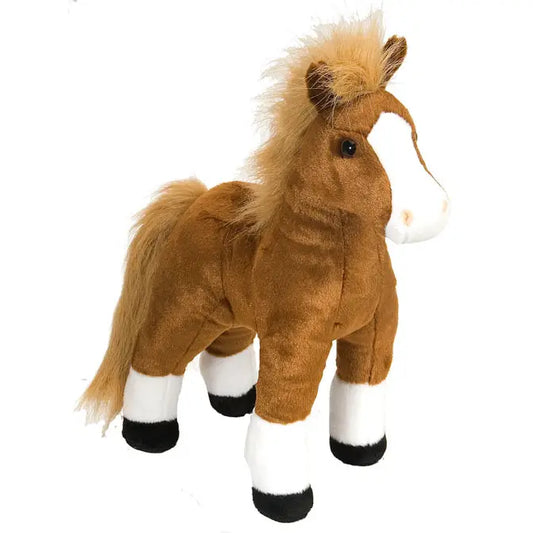 Brown Horse Standing Stuffed Animal 12"