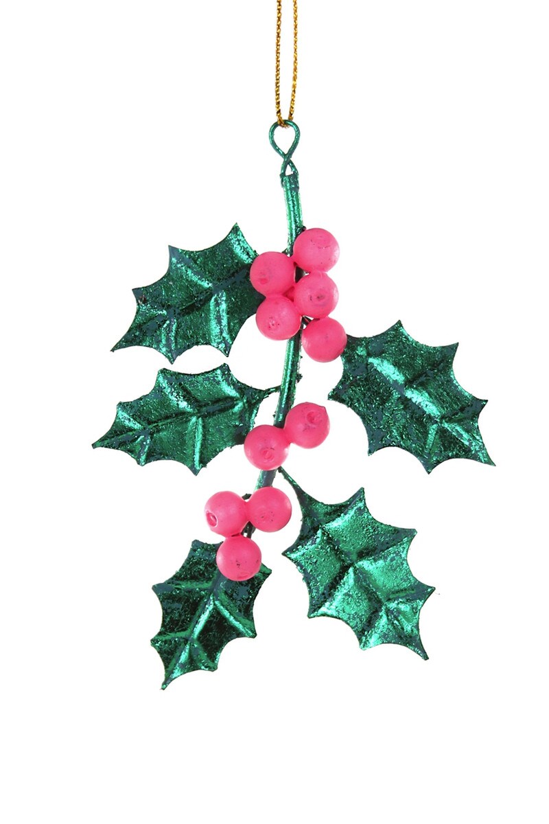 Burnished Holly Ornament