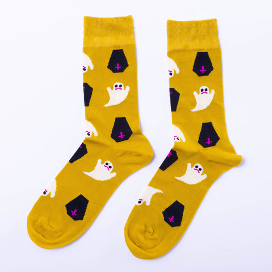 Ghost and Coffin Large Crew Socks