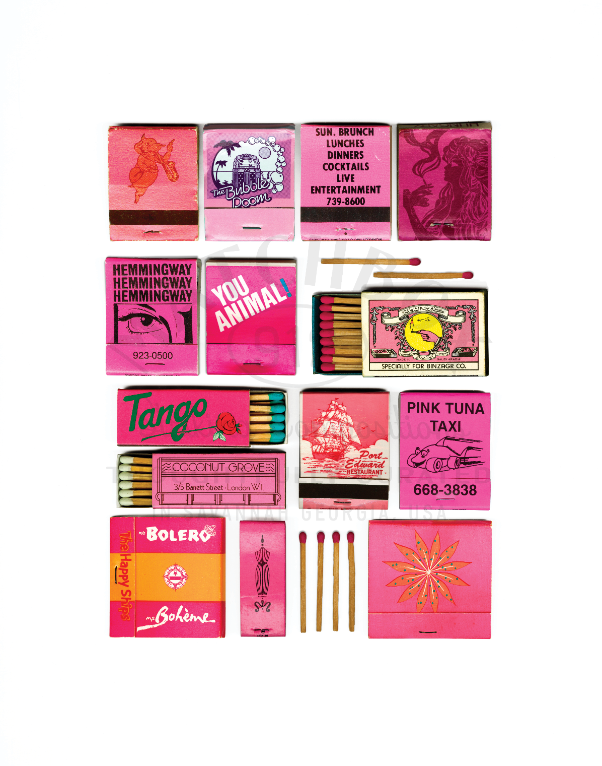 Pink Vintage Matchbook Collage print