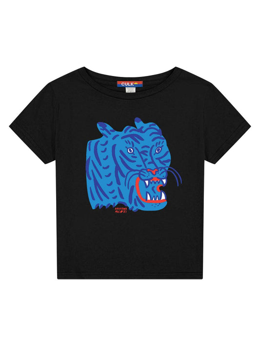 Blue Tiger Cropped T-shirt