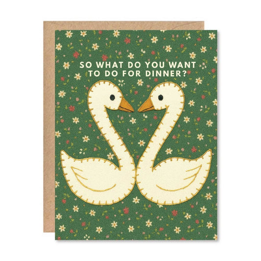 Kissing Swans Love card