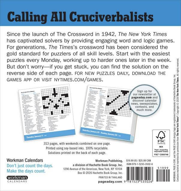 2027 The New York Times Crossword Page-A-Day Calendar