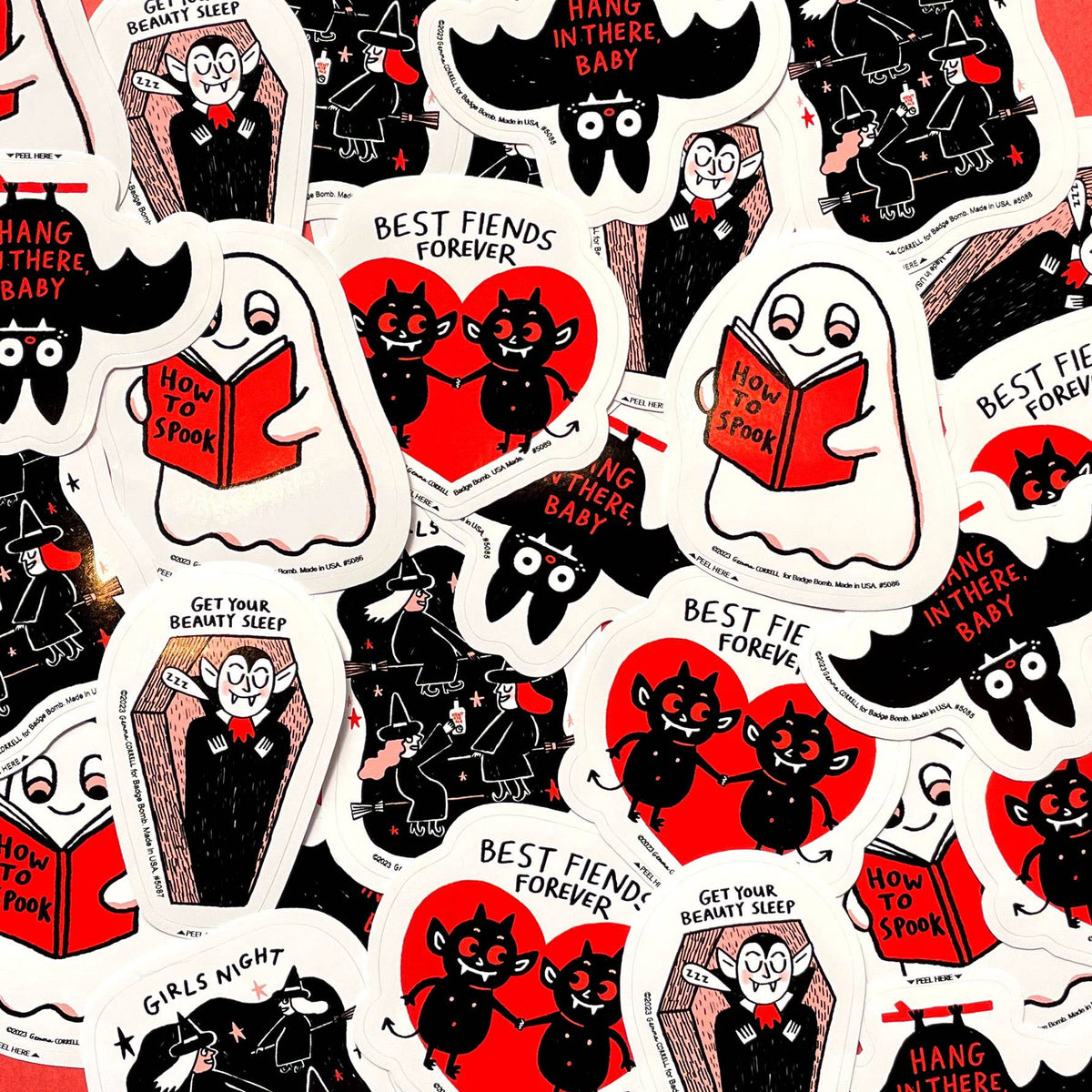 Hang in There Baby Bat Sticker