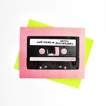 Cassette Anniversary Love Songs card
