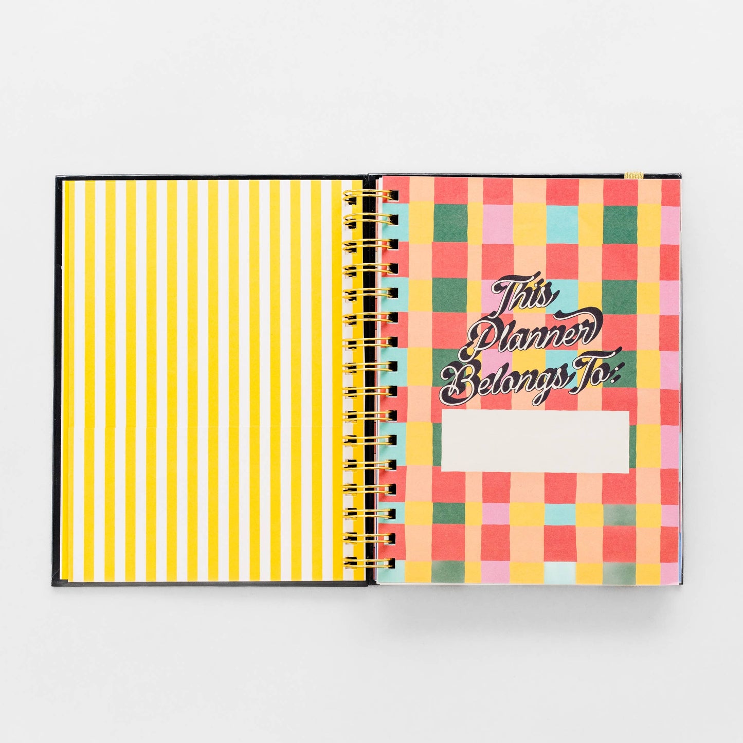 2027 Black Scandinavian Floral Medium Spiral 12 Month Planner