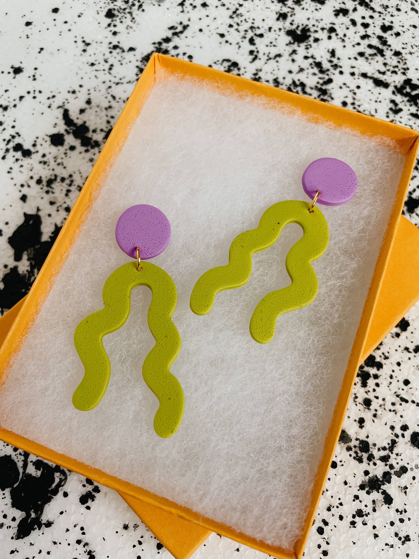 Chartreuse Squiggle Earrings