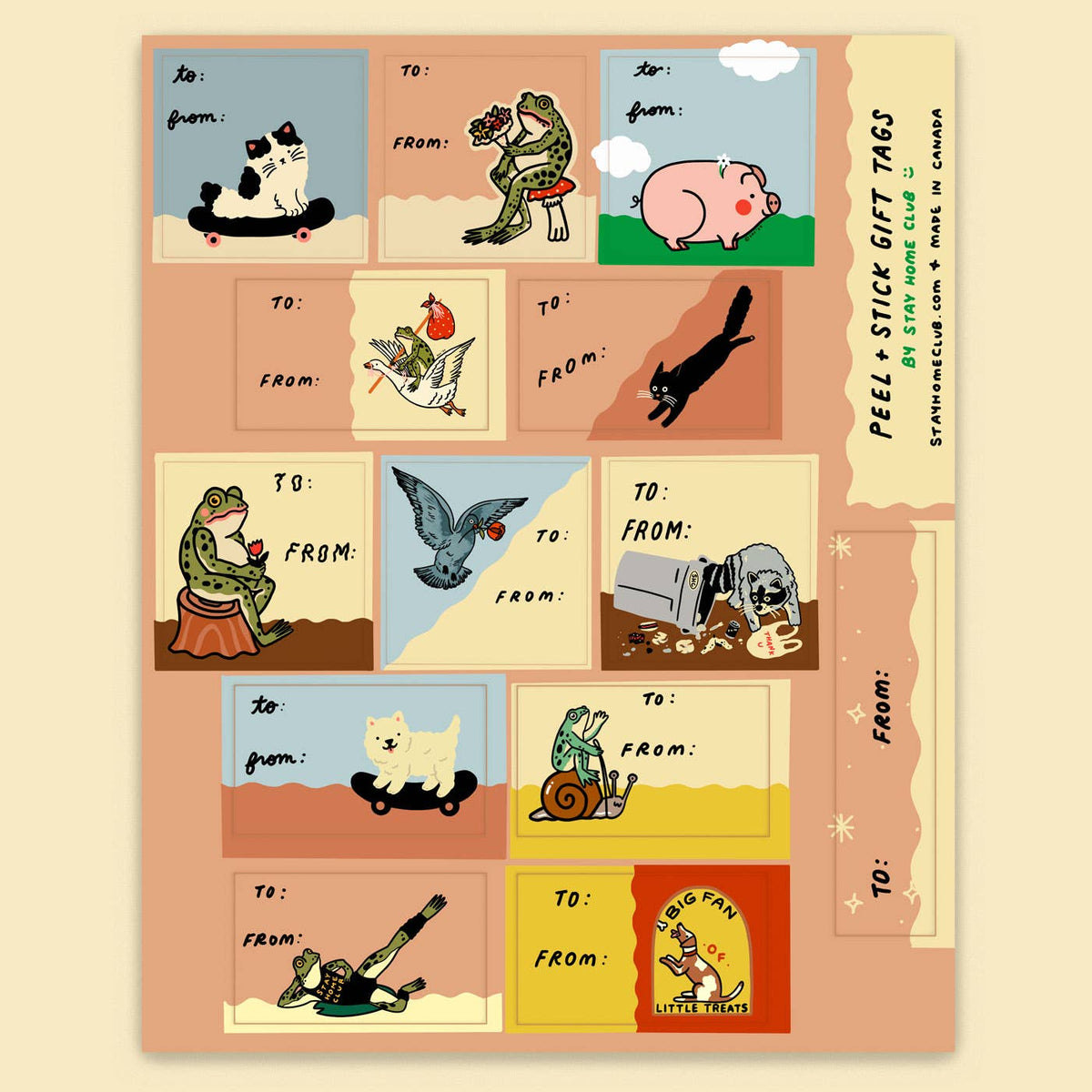 Creatures Gift Tag Sticker Labels