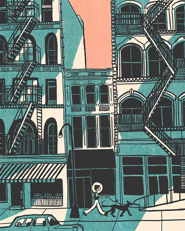 City Street Sidewalk print