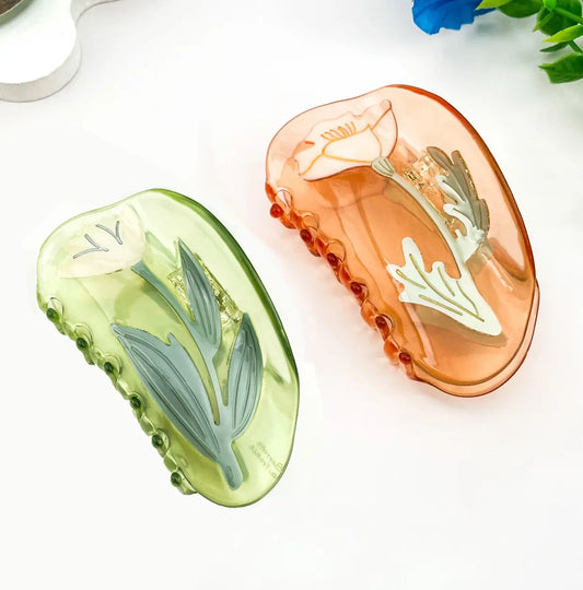 Floral Acetate Hair Claw