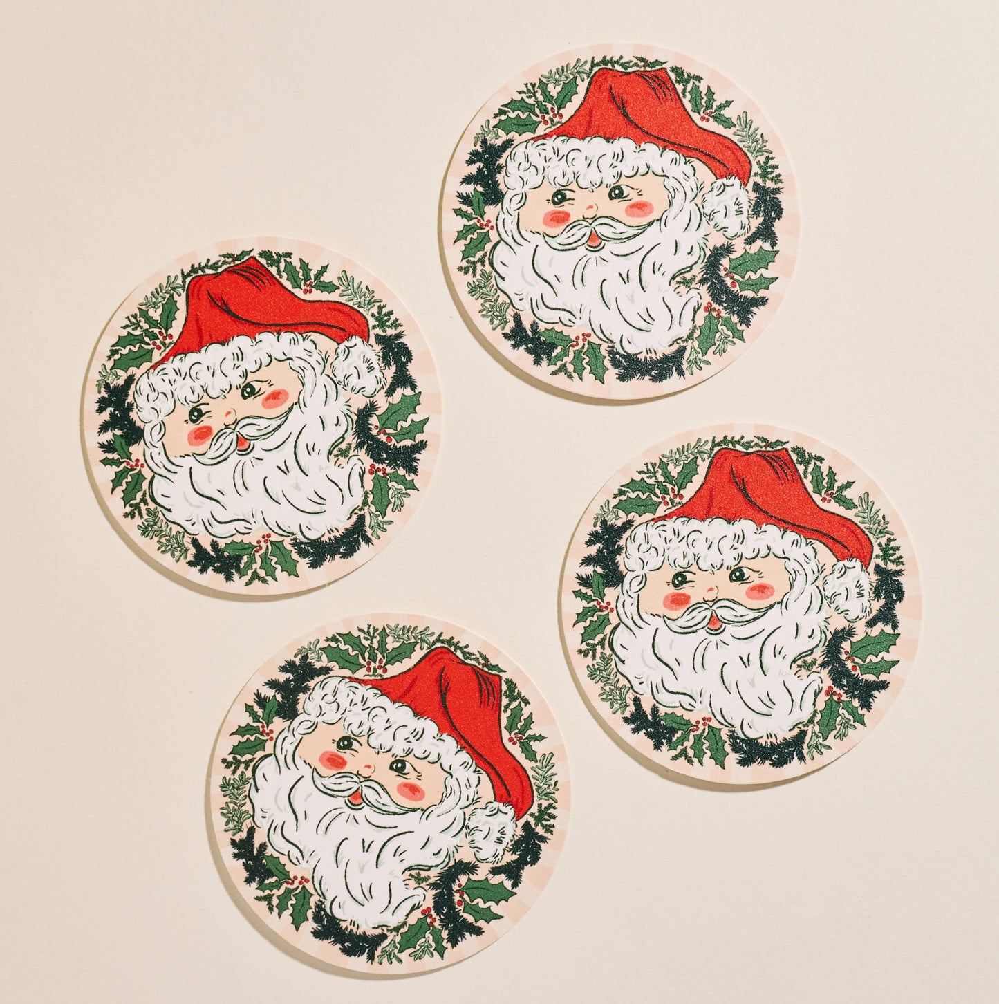 Jolly Santa Coasters Set