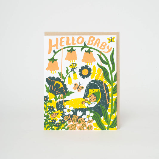 Hello Baby Bassinet card