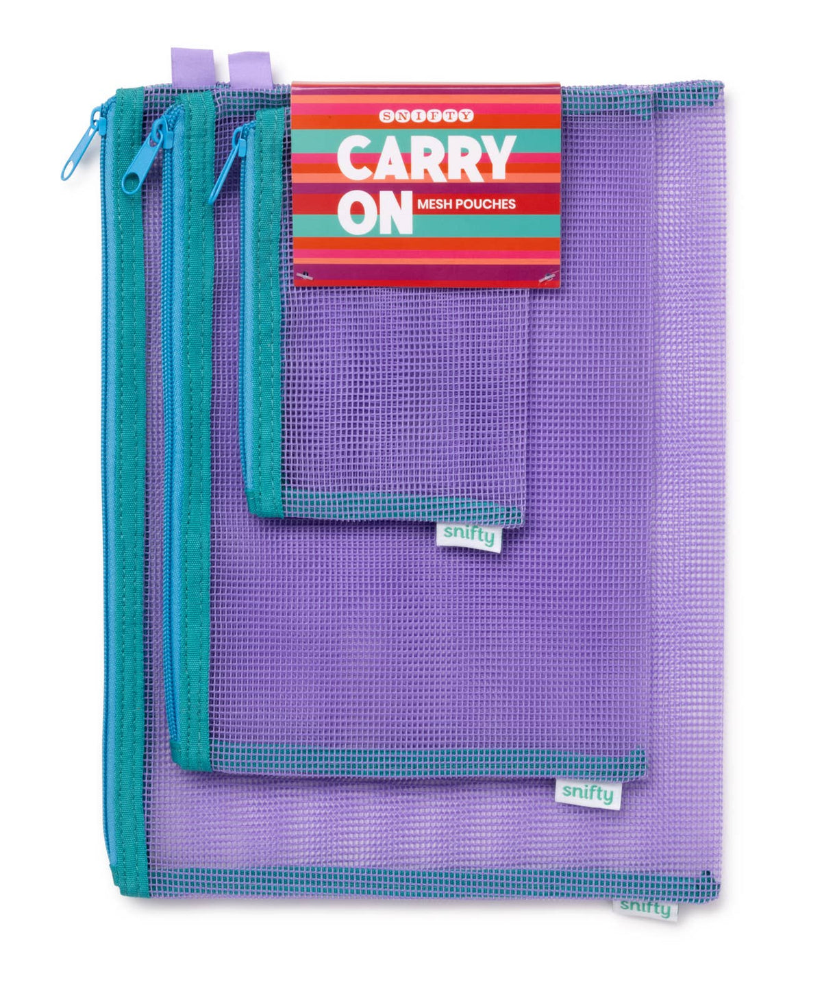 Periwinkle Carry On Mesh Pouch Set