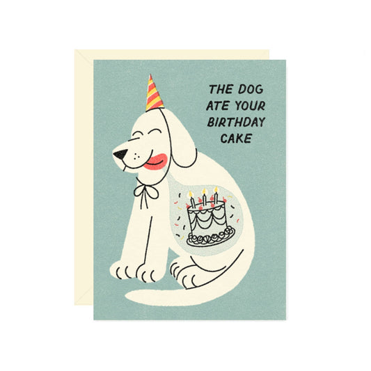Dog Birthday Cake Card - Birthday Card