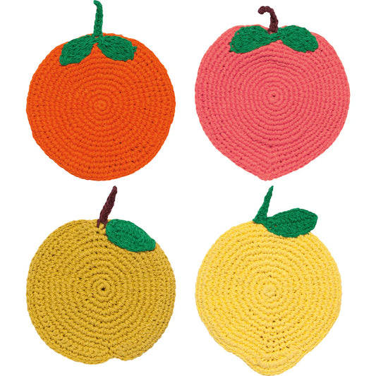 Fruit Crochet Coasters Set