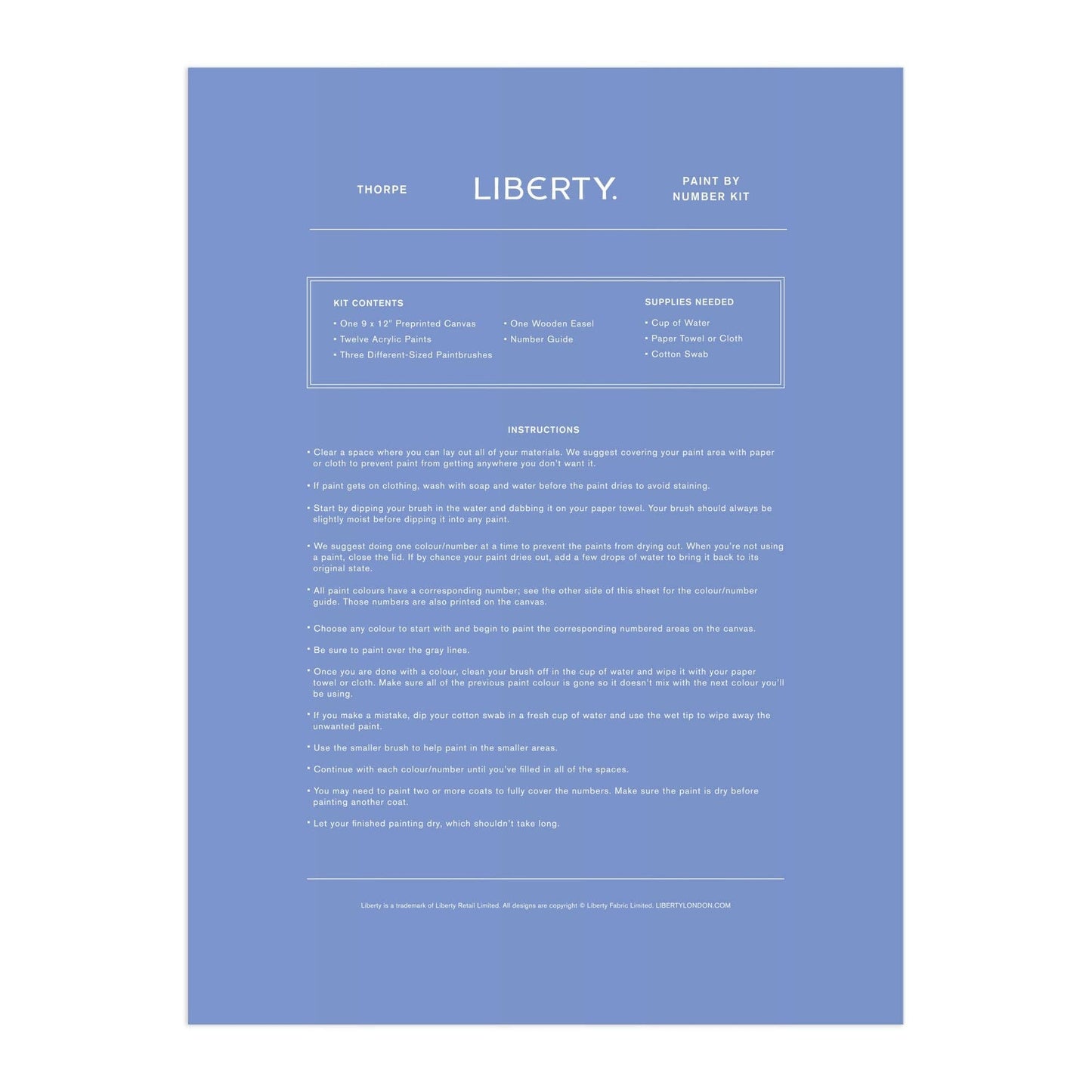 Liberty Paint by Number Kit