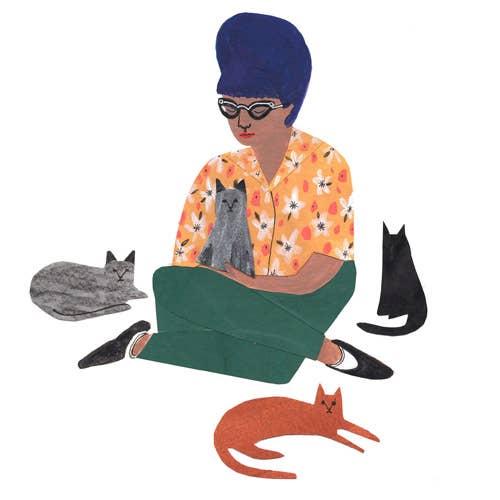 Cats on the Sidewalk print
