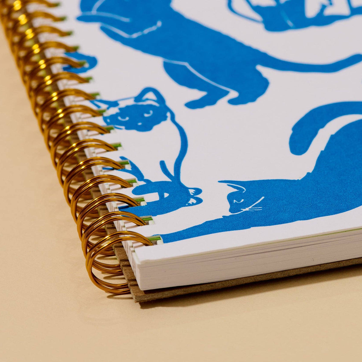 Blue Toile Cats Spiral Notebook