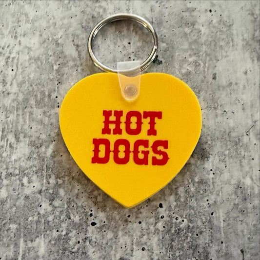 Hot Dogs Heart Keychain