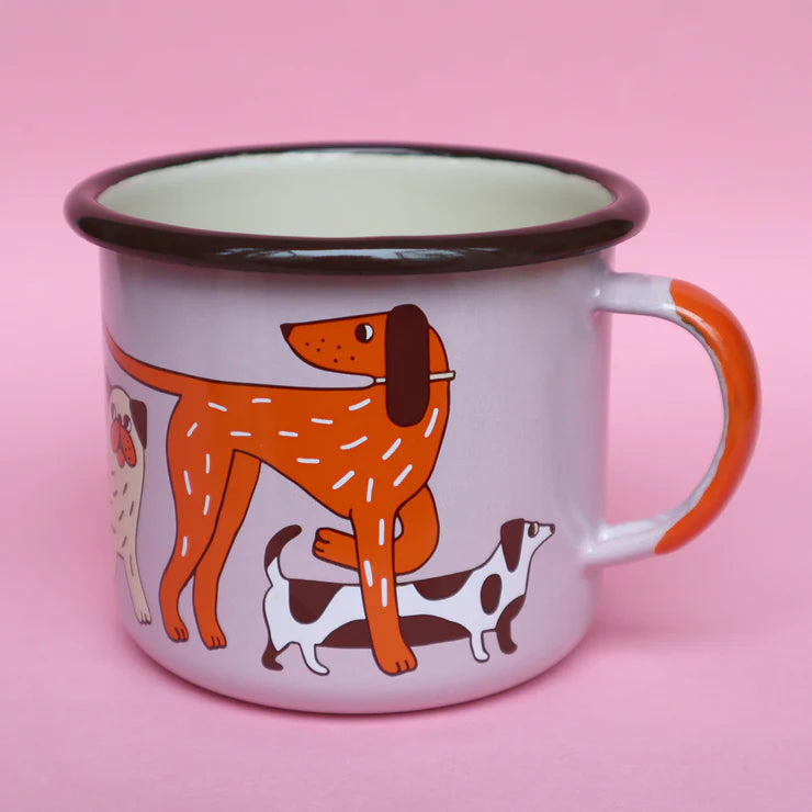 Dog Walk Enamel Mug