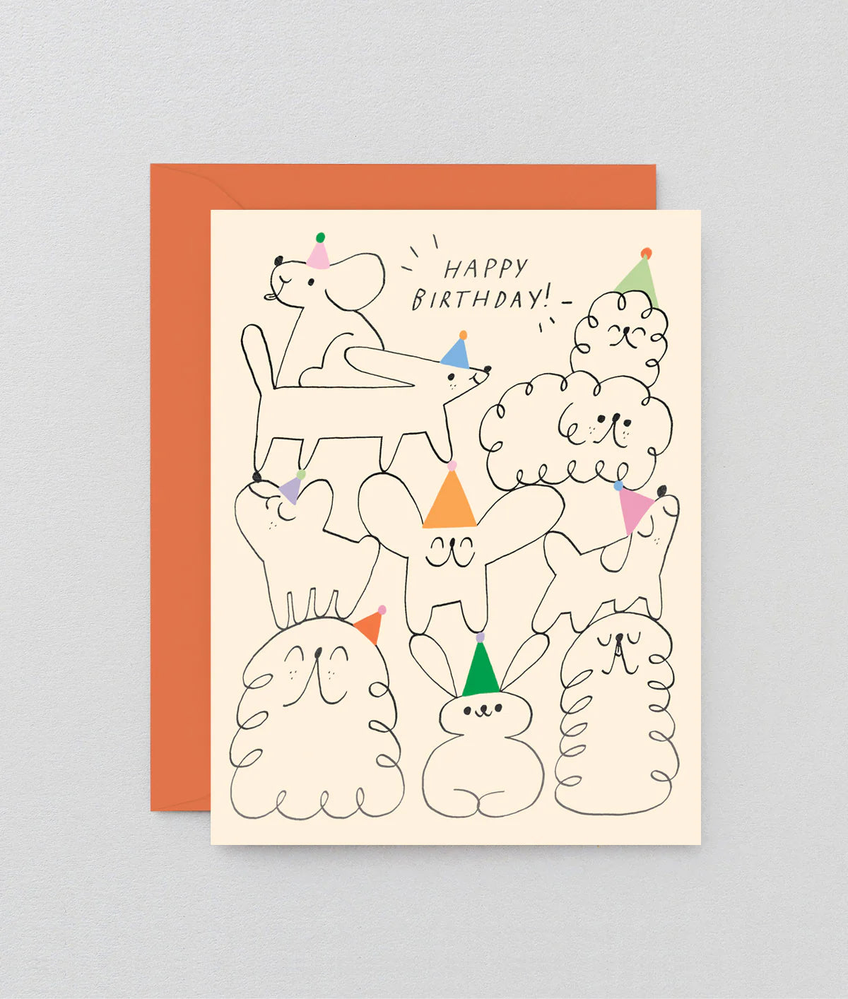 Doggy Pile Birthday card