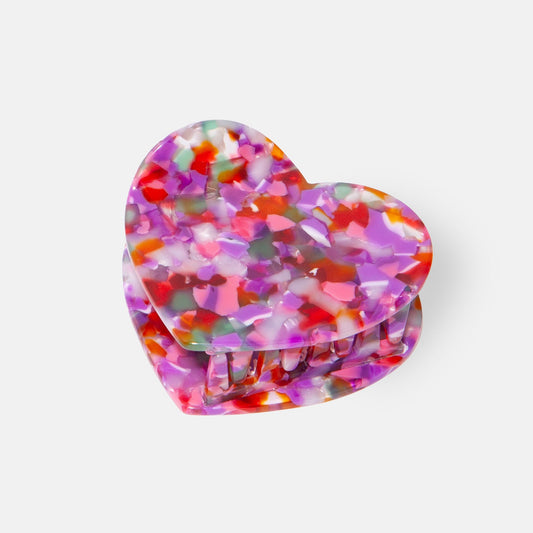 Multicolor Heart Hair Claw
