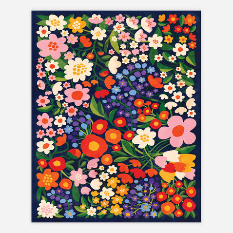 Navy Blooms print