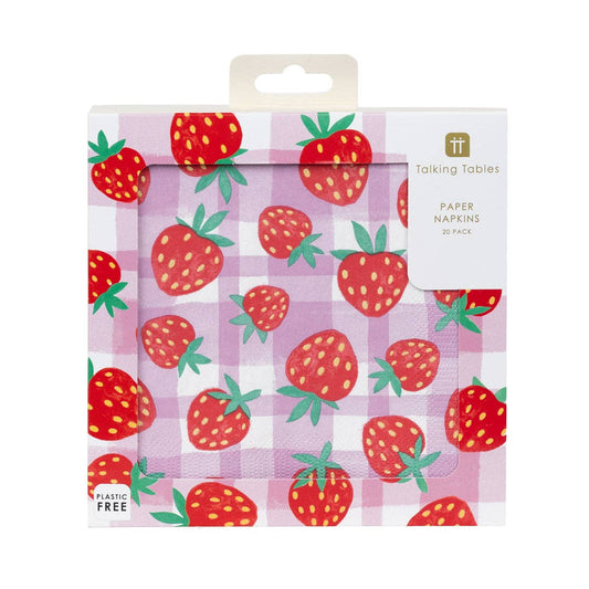 Strawberry Lilac Gingham Napkins