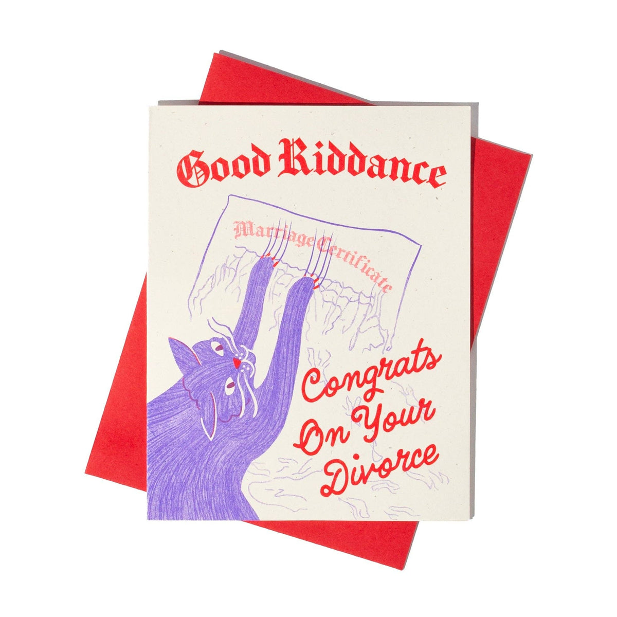 Good Riddance Divorce Cat Card