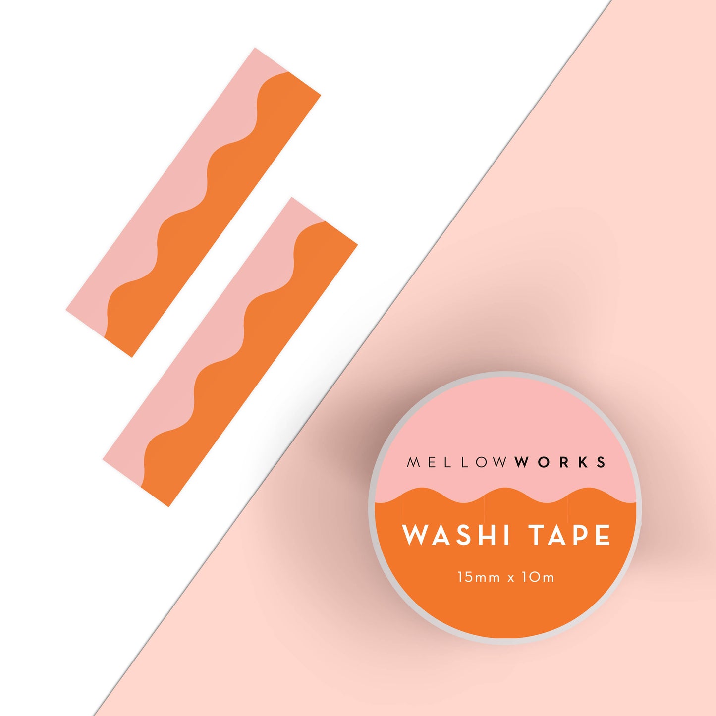Blush and Coral Wave Washi Tape