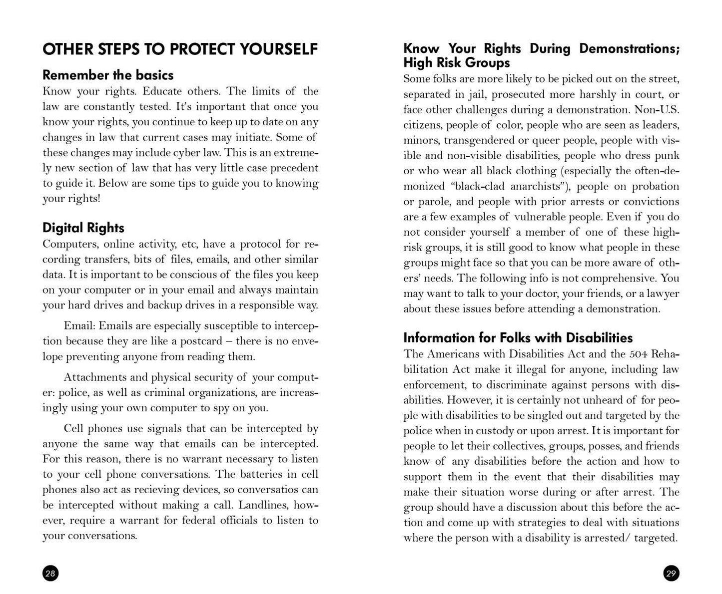 Know Your Rights: Protect Yourself and Your Community Zine