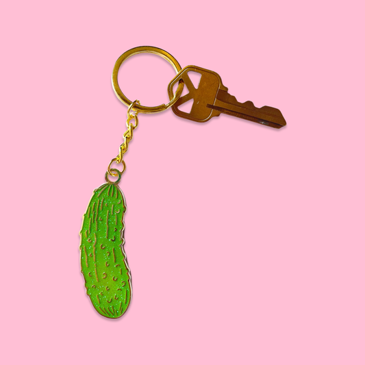 Pickle Enamel Keychain