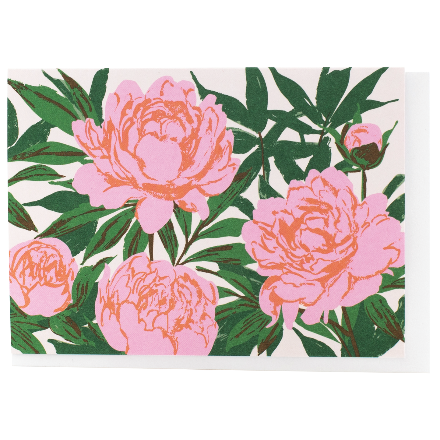 Pink Garden Peonies Card - Everyday card