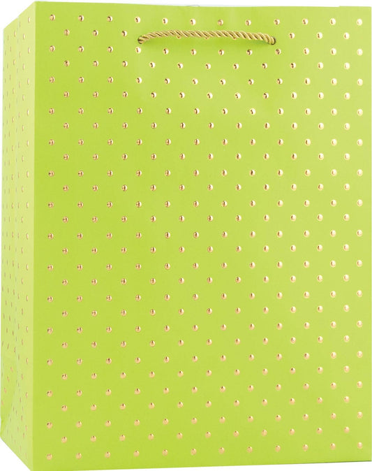 Lime Gold Swiss Dots Medium Tote Bag