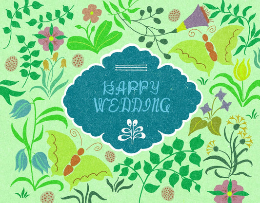 Happy Wedding Pattern card