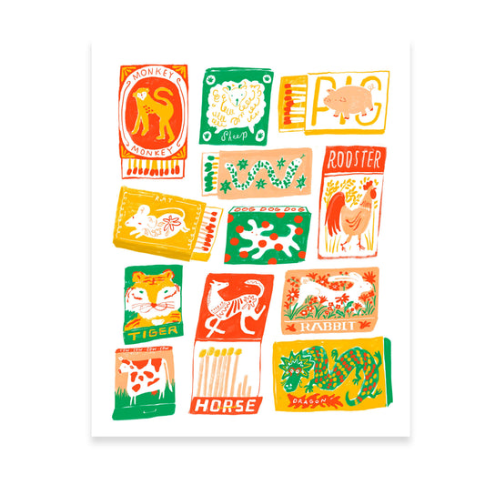 Chinese Zodiac Matchbook print