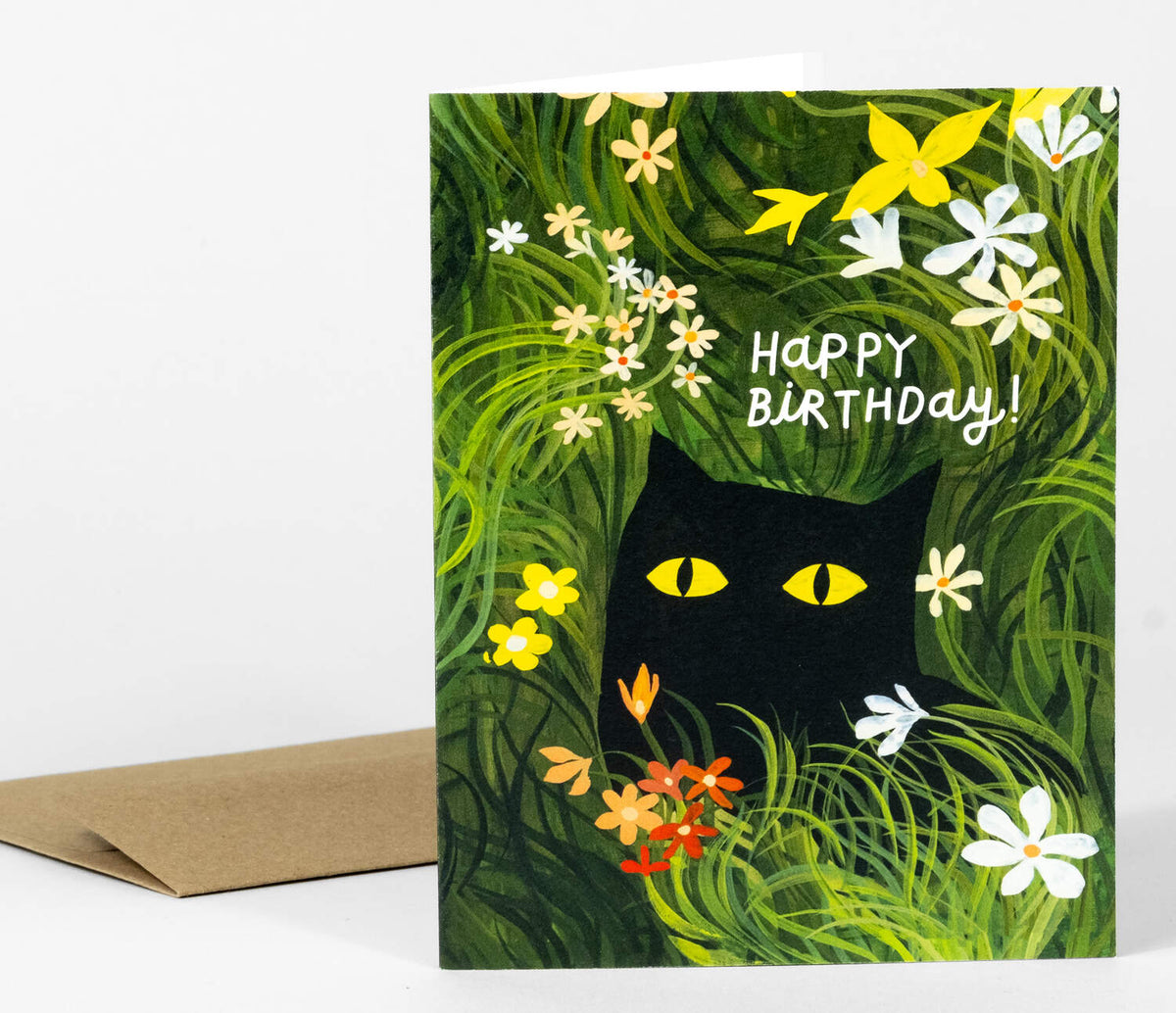 Happy Birthday Flower Kitty card