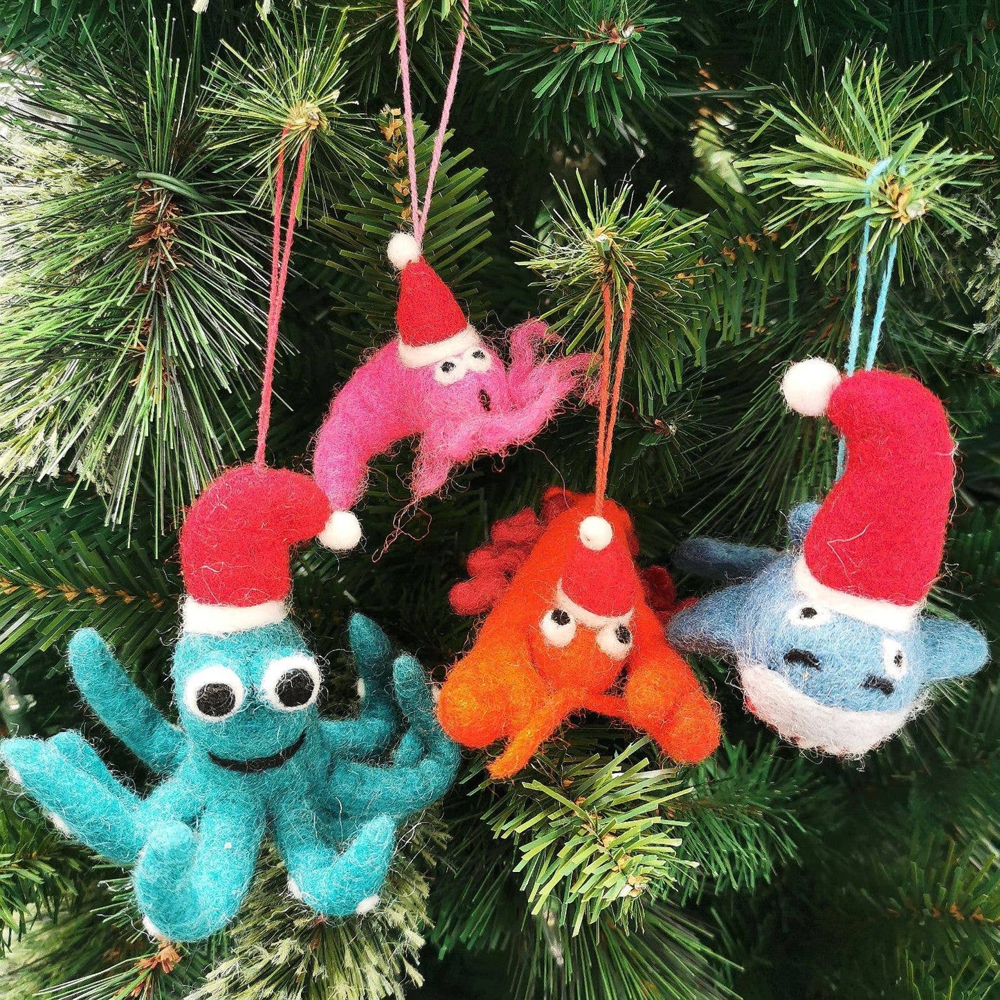 Festive Prawn Felt Ornament