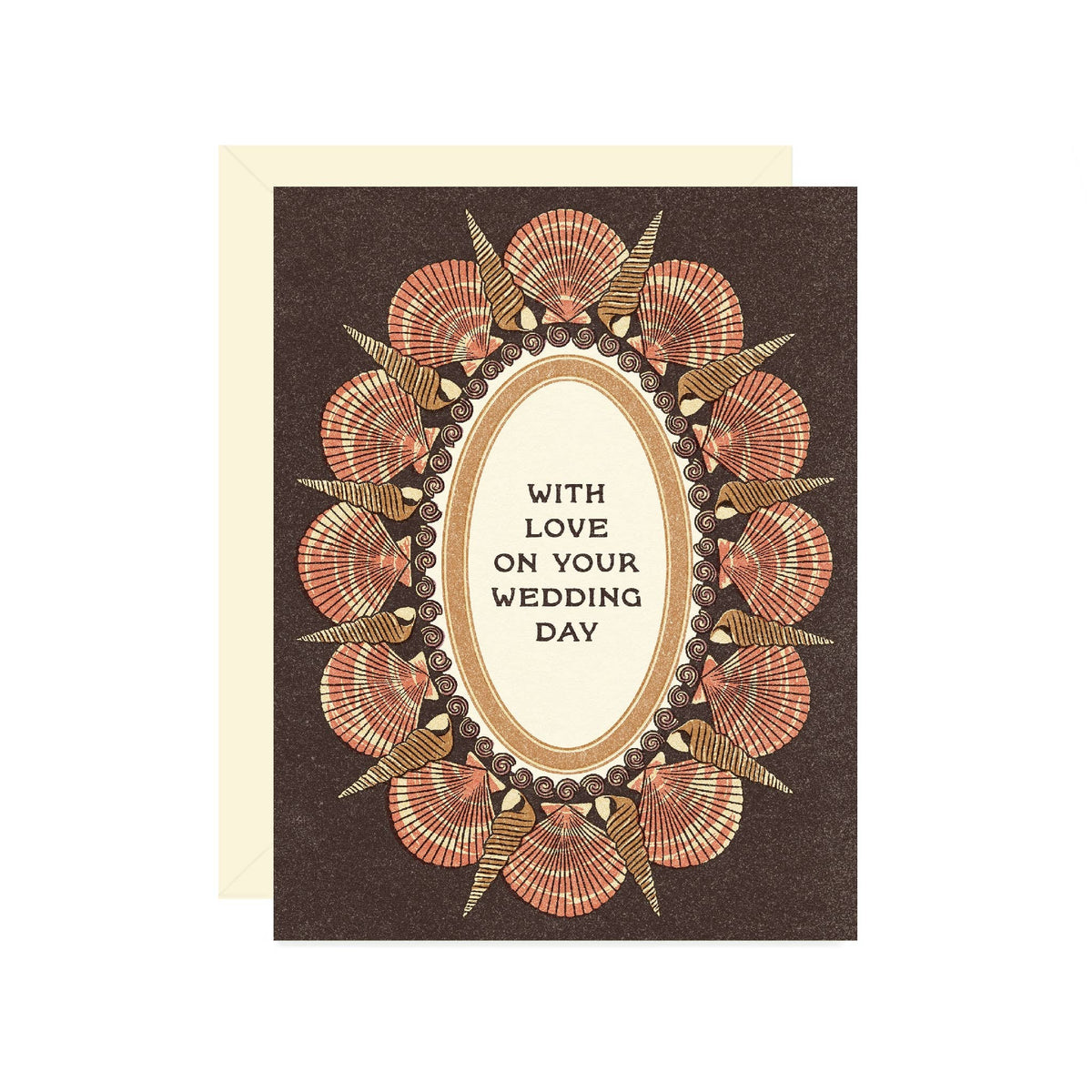 With Love On Your Wedding Day Seashell card