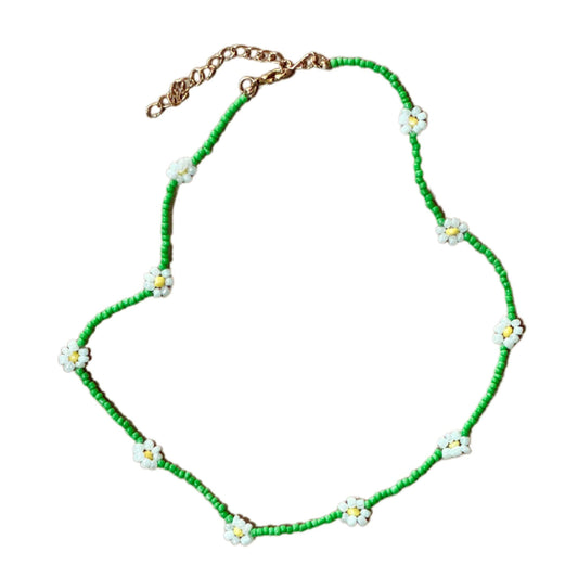 Dainty Beaded Daisy Choker