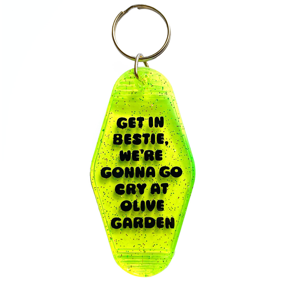 Let's Go Cry At Olive Garden Motel Tag Keychain