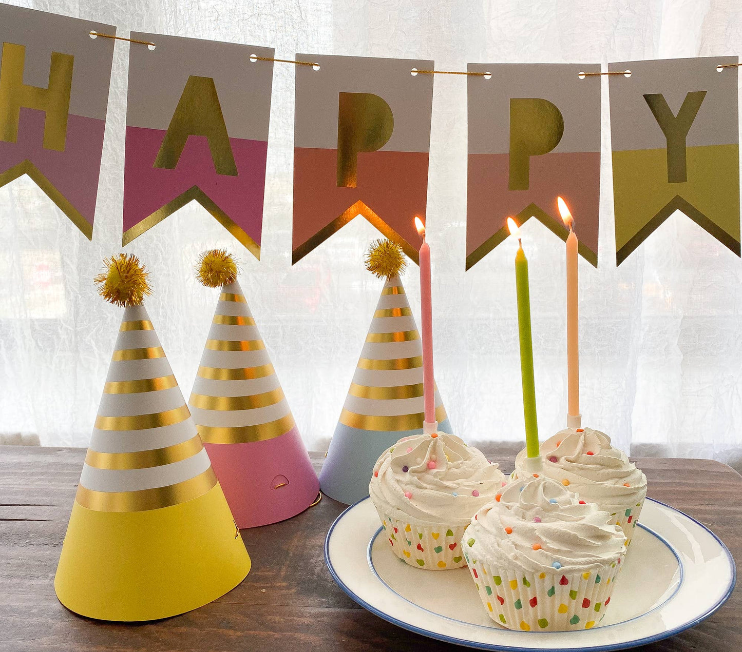 Pastel Rainbow Party Hats