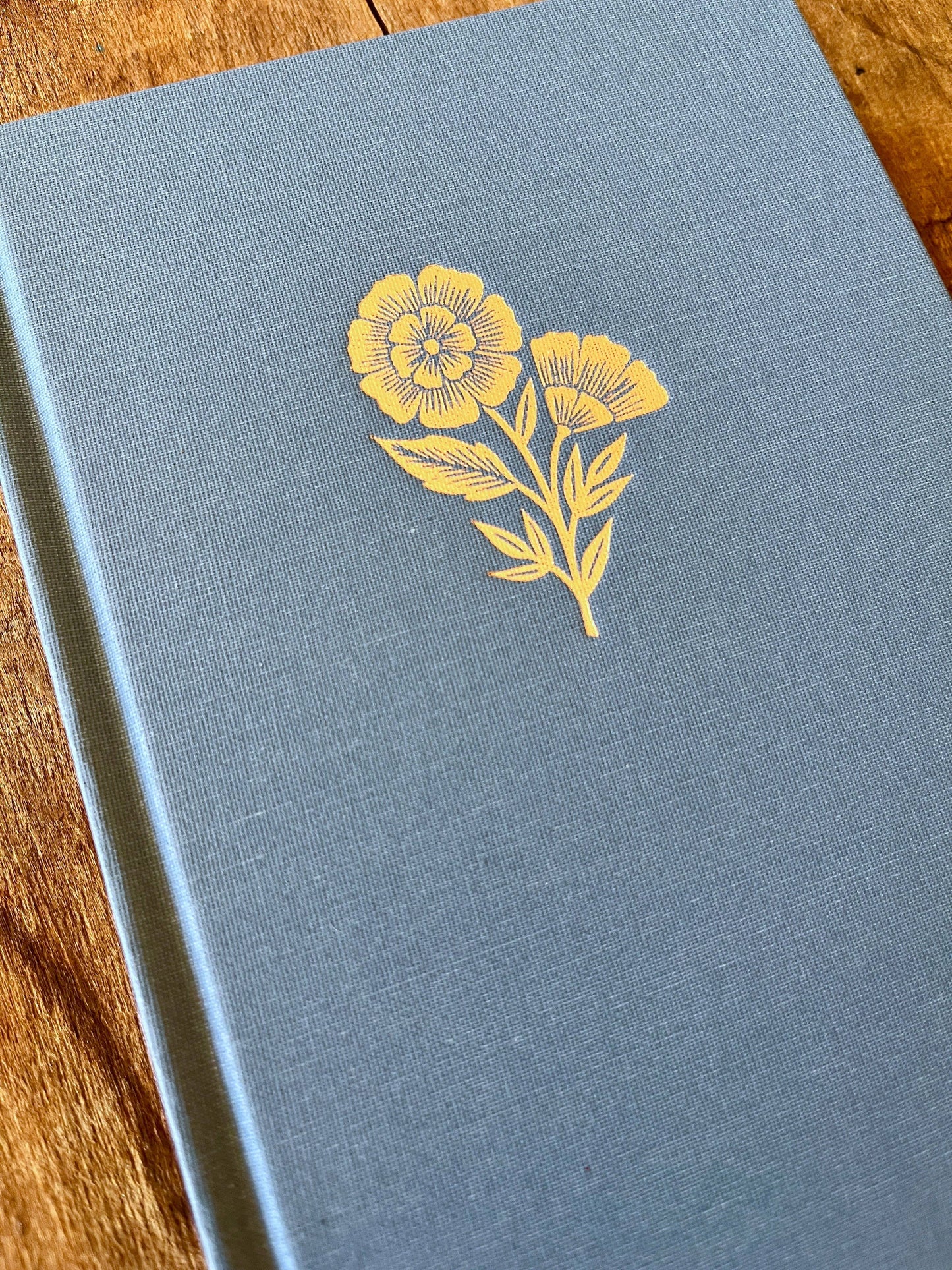 Denim Blue Foil Stamped Linen Journal