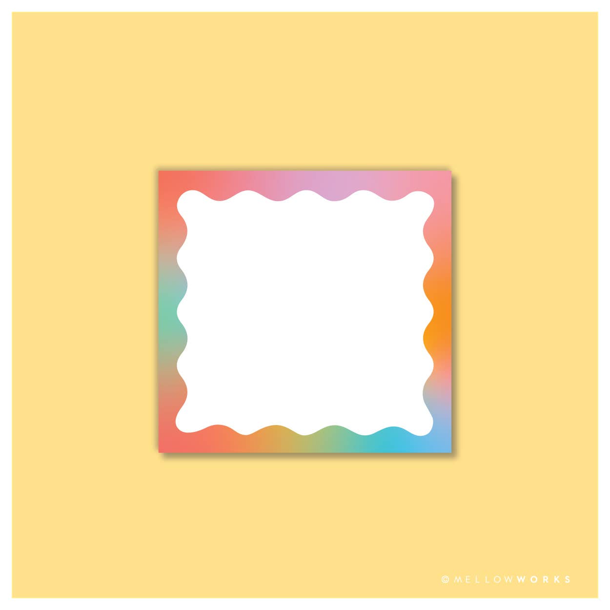 Wavy Rainbow Ombre Border Sticky Notes