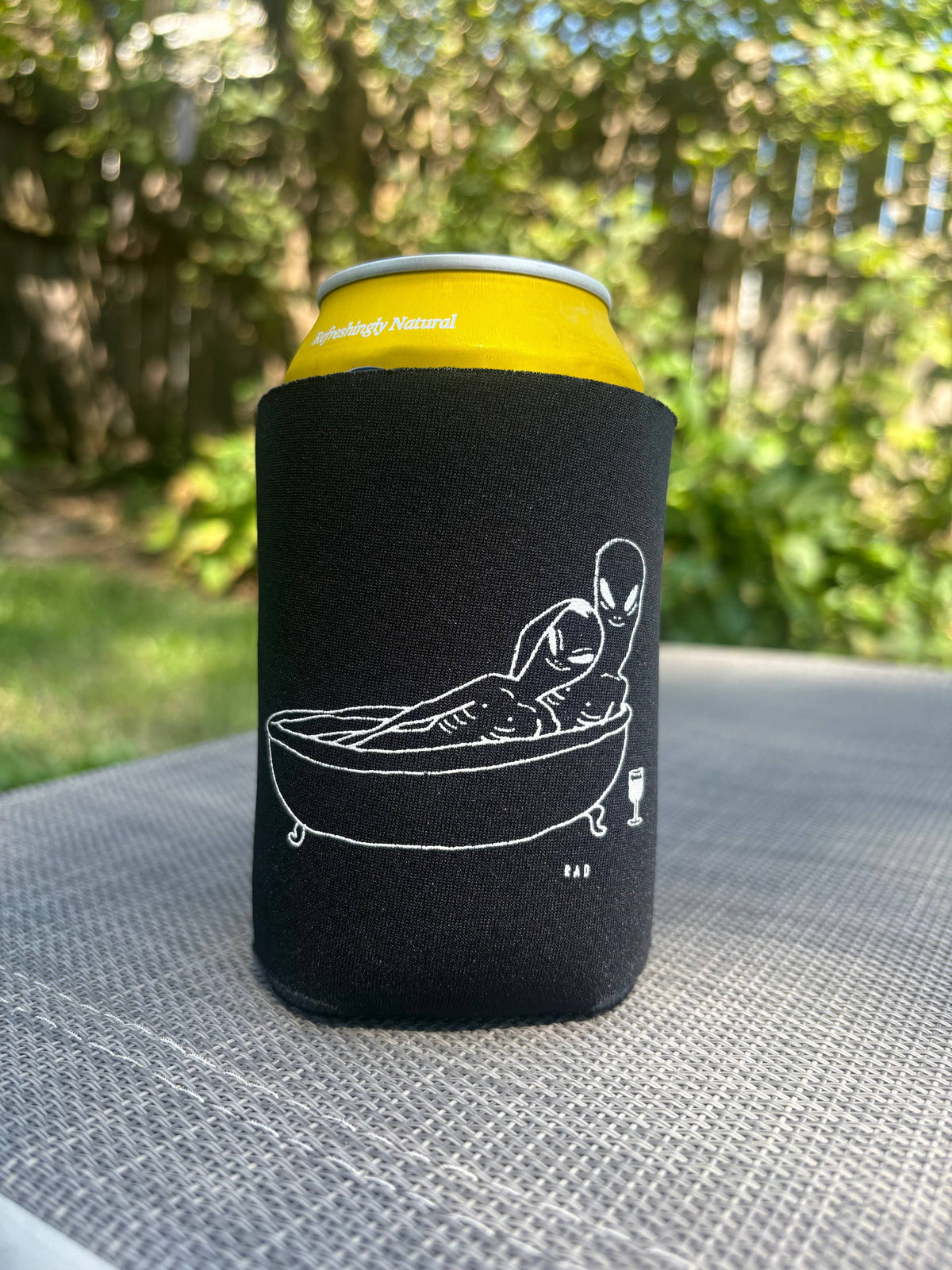 UFO Abduction Black Koozie