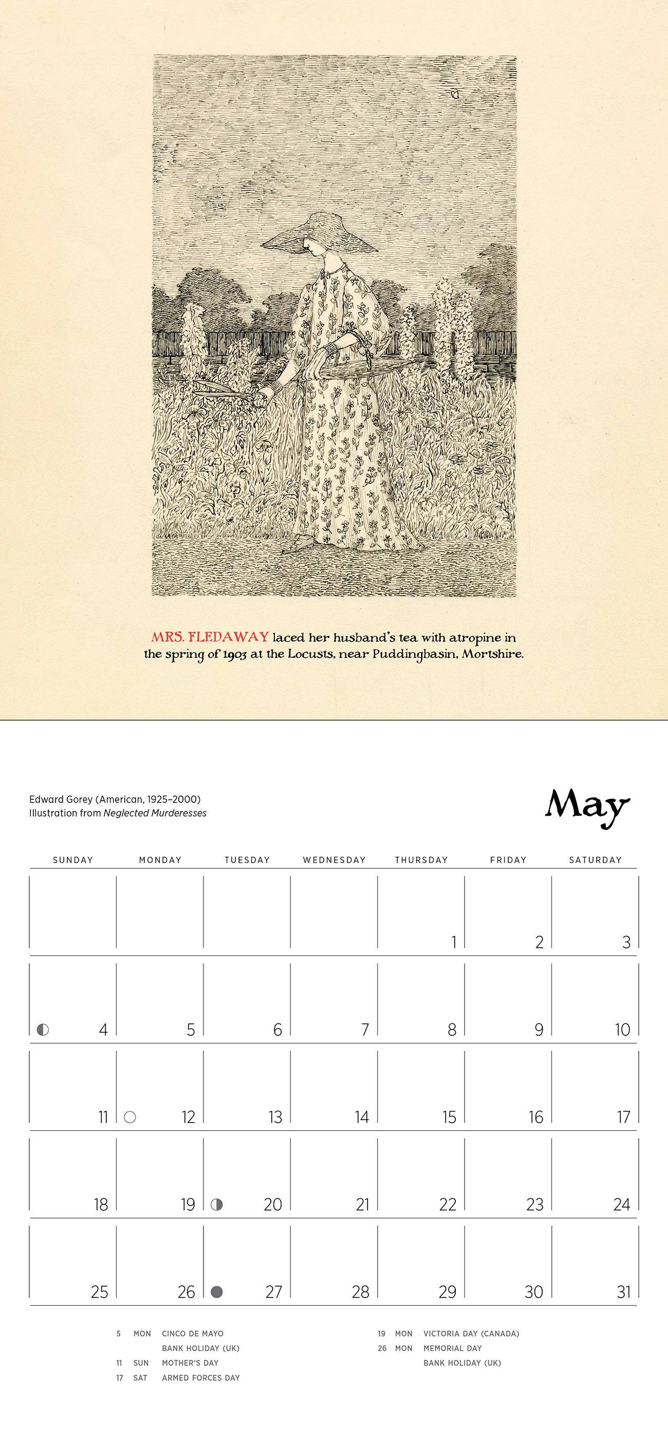 2025 Neglected Murderesses Mini Wall Calendar