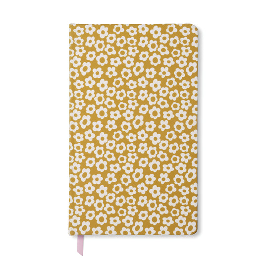 Ochre Groovy Floral Soft Touch Journal