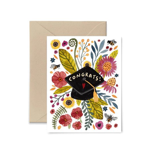 Congrats! Floral Grad card